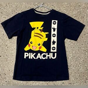 Pokémon Pikachu T-shirt top Size XL 14-16 Cotton blend navy blue